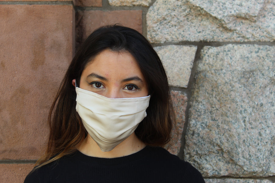 Beige Silk Mask