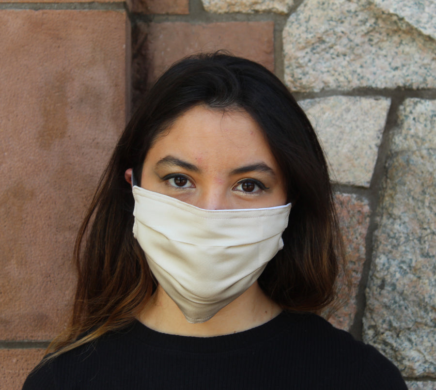 Beige Silk Mask