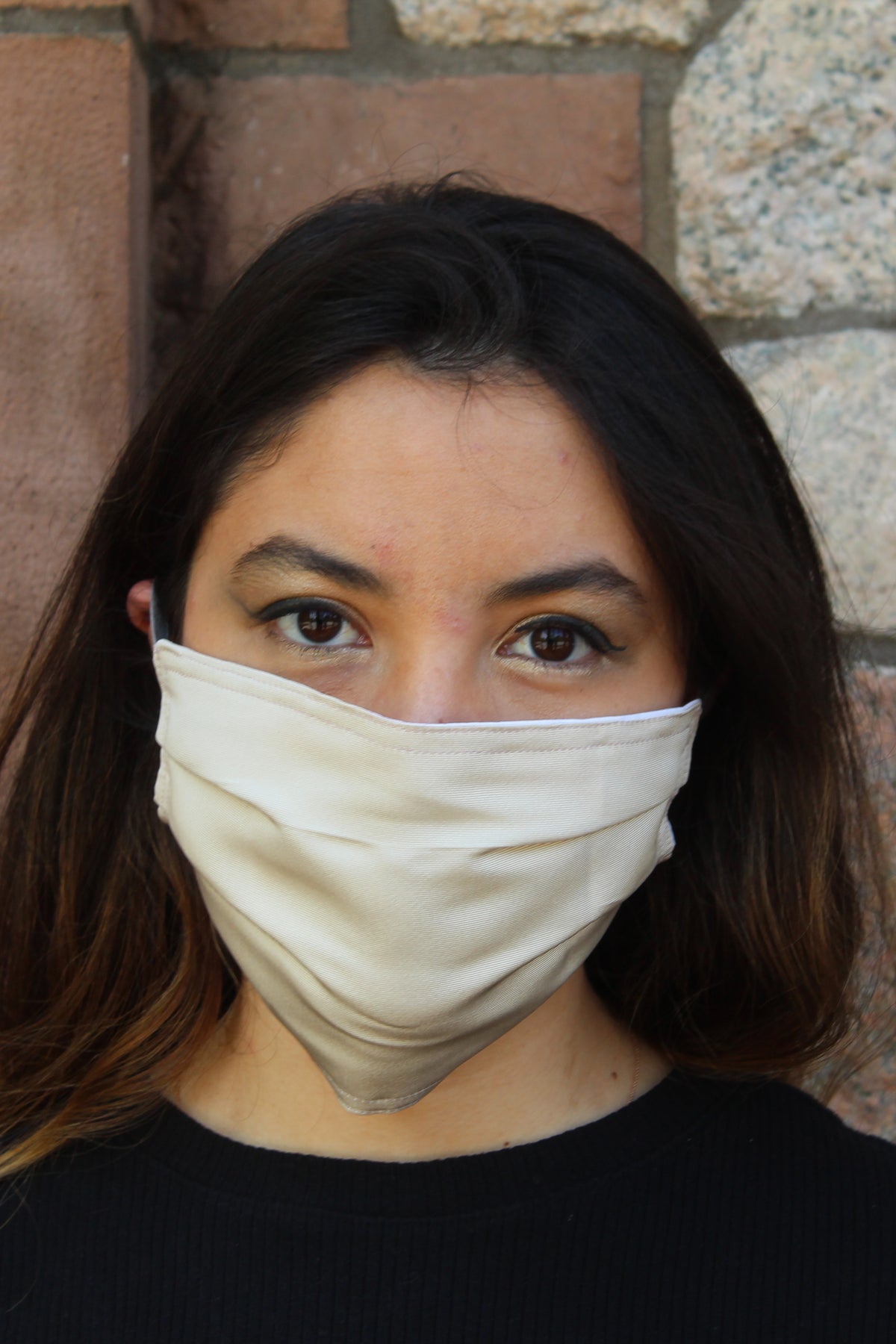 Beige Silk Mask