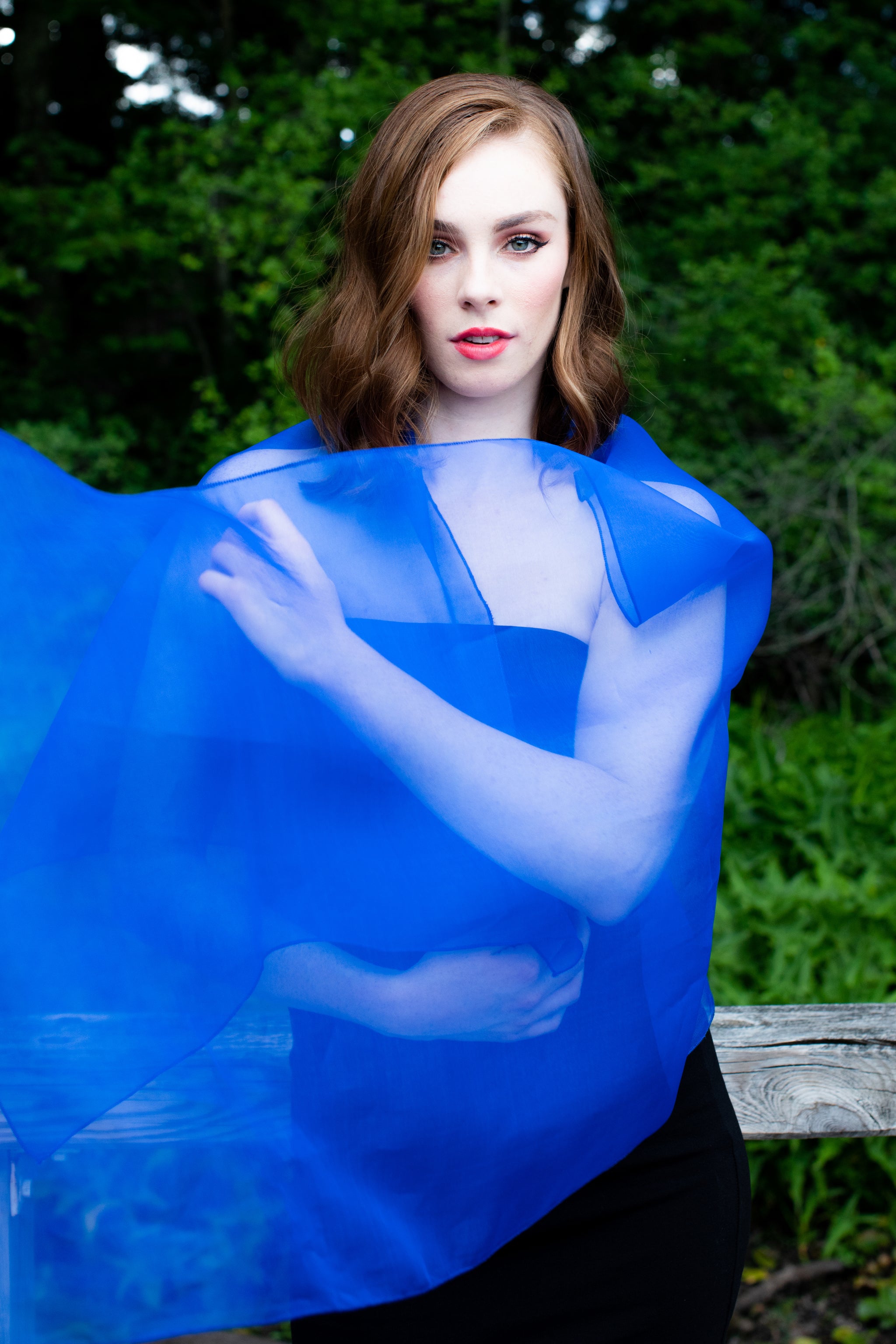 Royal Blue Silk Organza Shawl Anna Nieman Boutique Royal Blue Silk Organza Shawl Anna Nieman Boutique