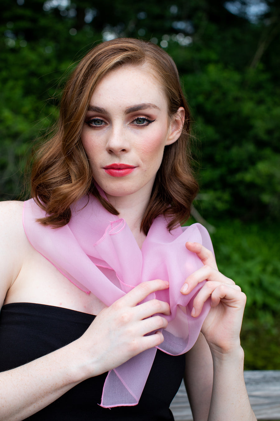 Light Pink Silk Organza Shawl