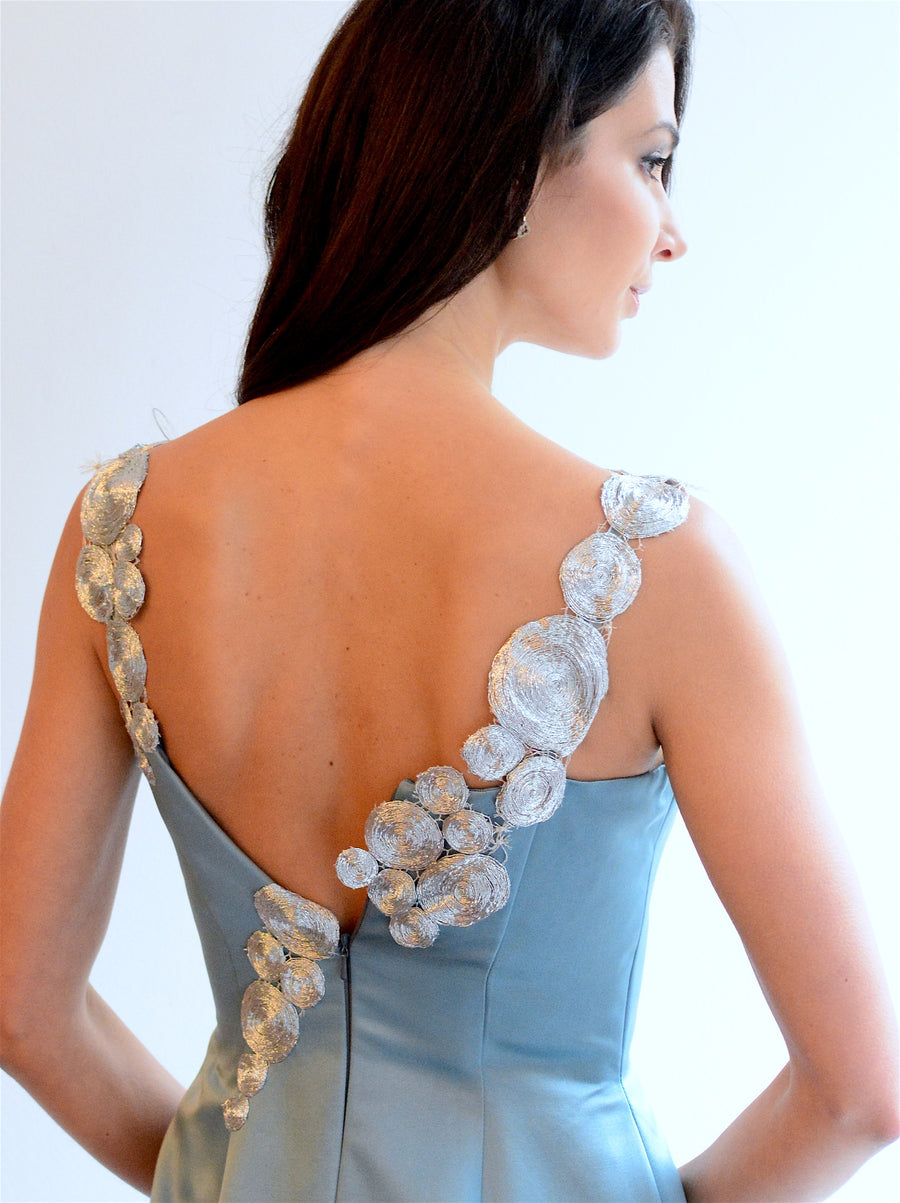 Blue Silk Gown