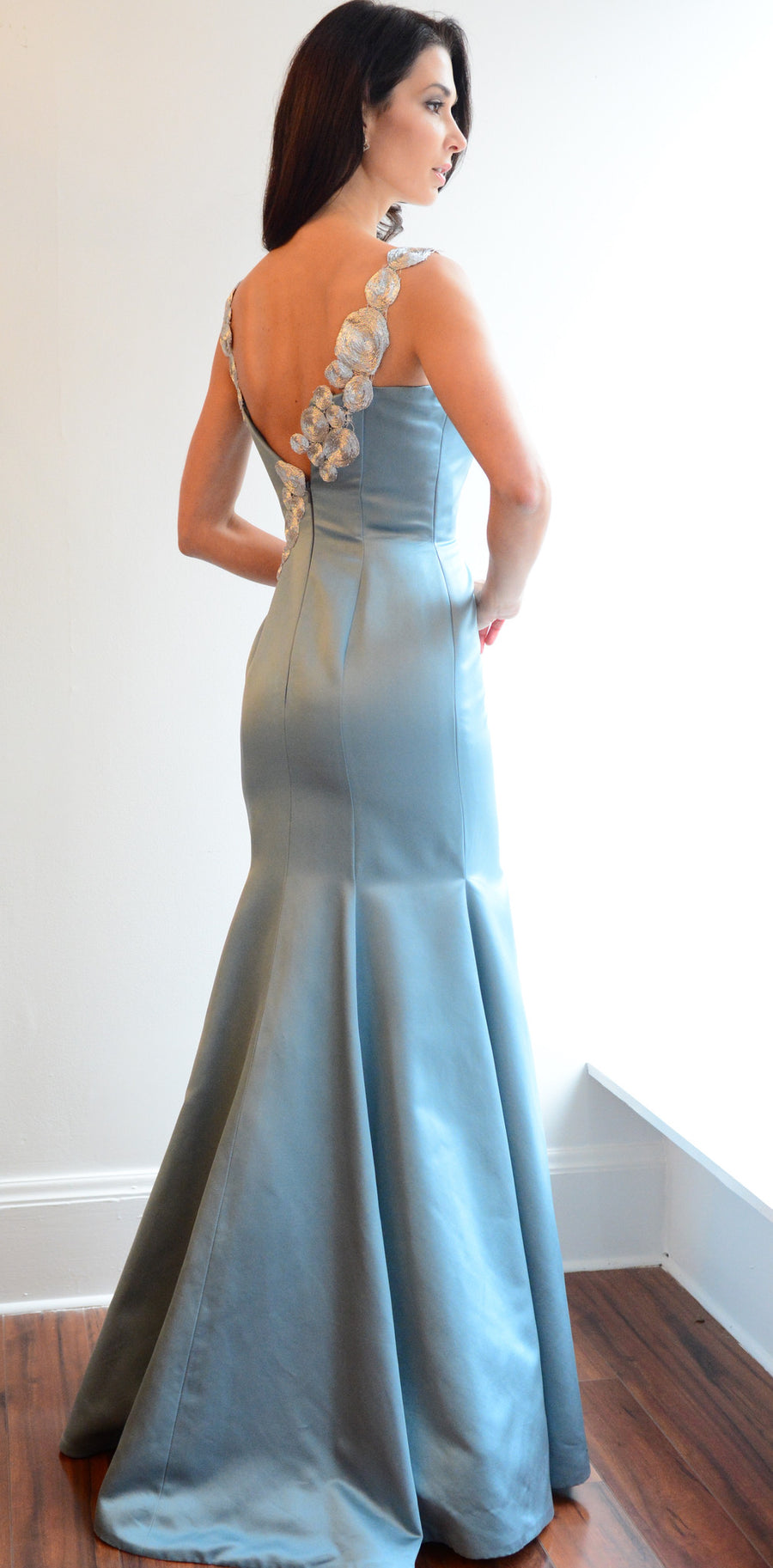 Blue Silk Gown