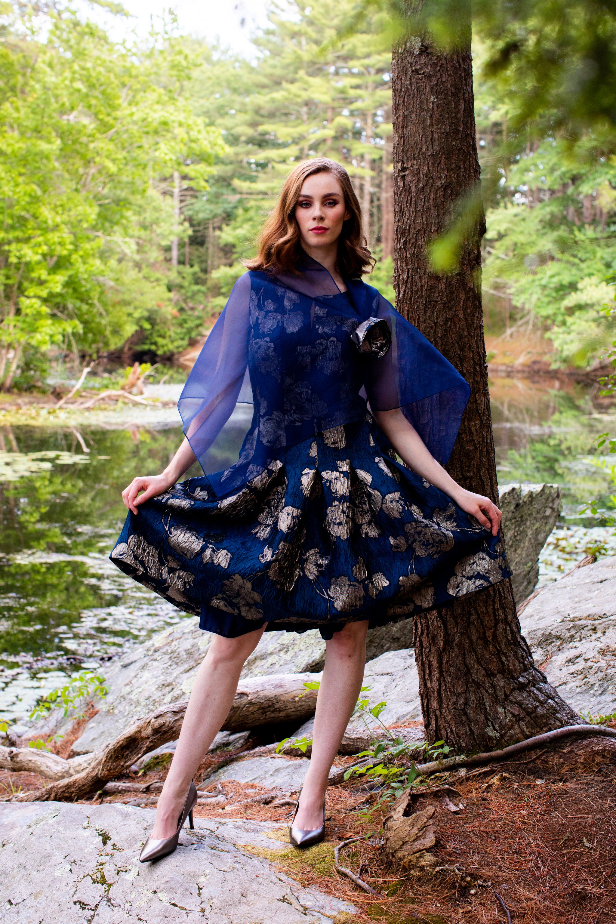 Navy Silk Organza Shawl Anna Nieman Boutique Navy Silk Organza Shawl Anna Nieman Boutique