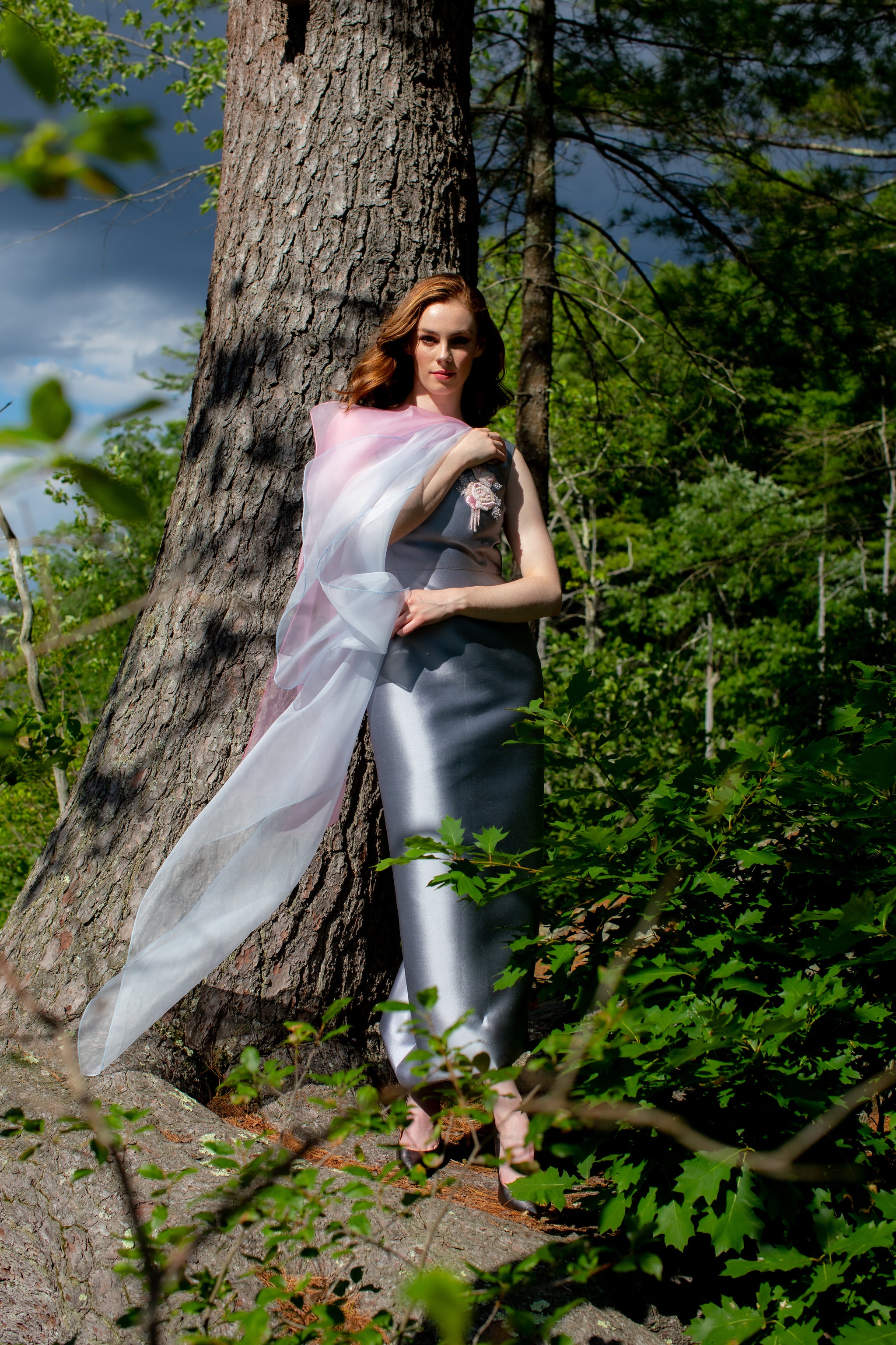 Silver Silk Organza Shawl Anna Nieman Boutique Silver Silk Organza Shawl Anna Nieman Boutique