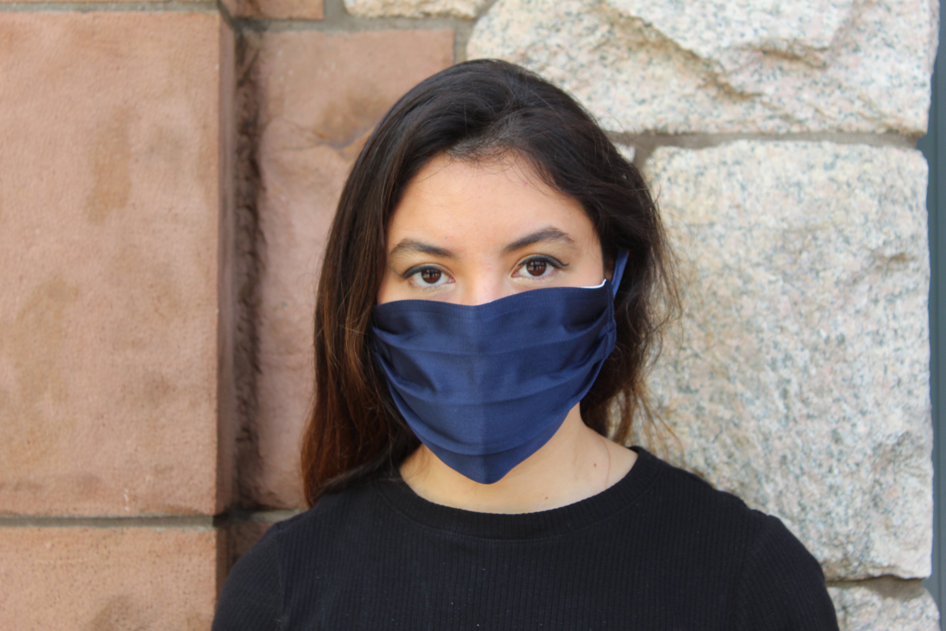 Navy Silk Mask