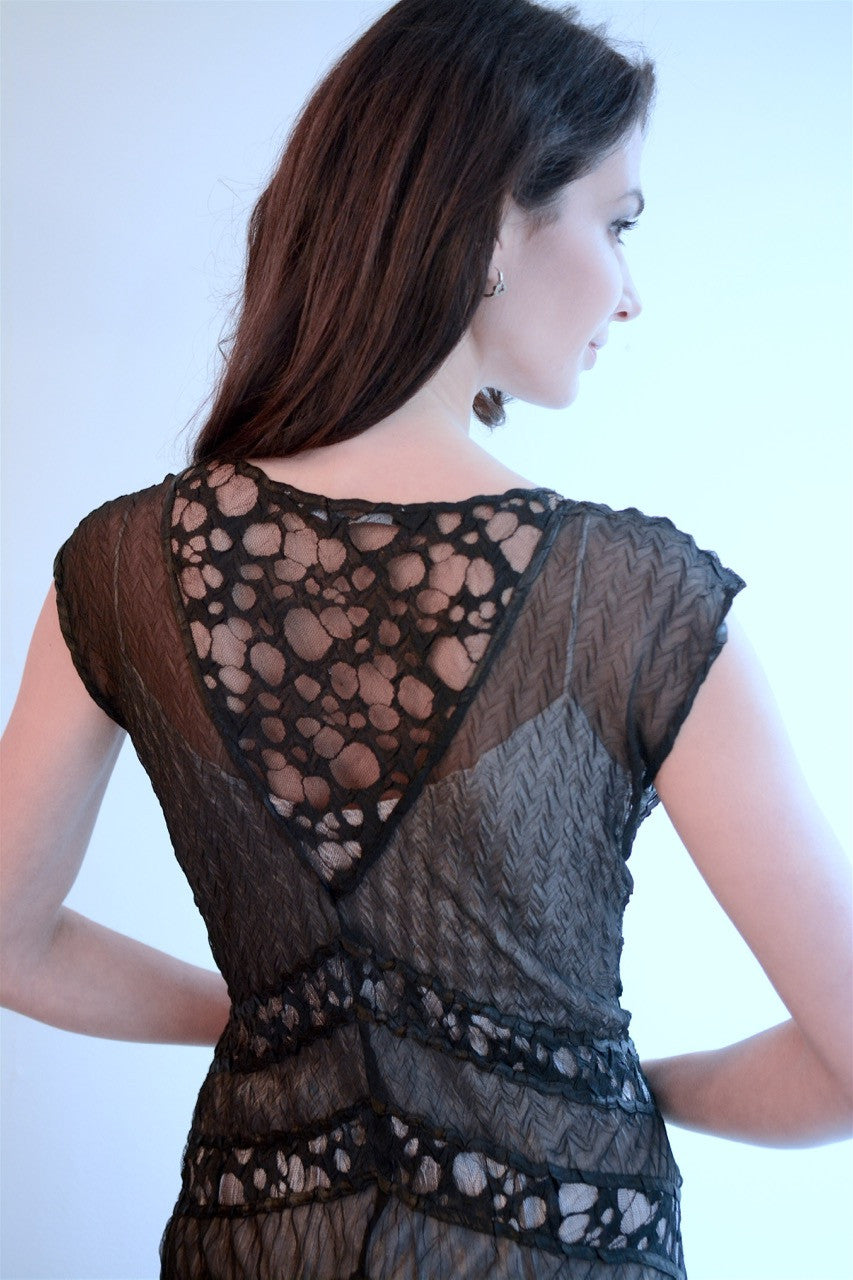 Pleaded Chiffon Gown