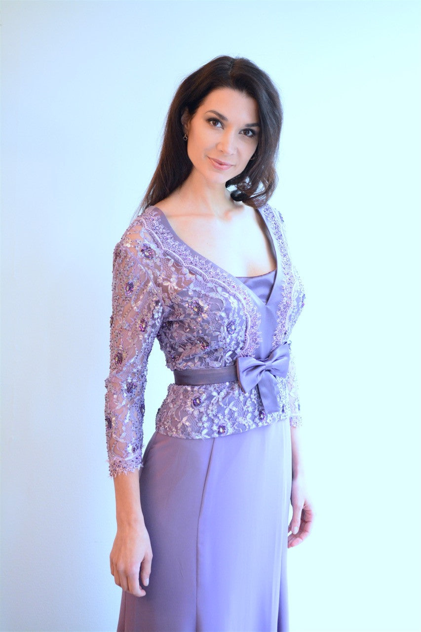 Soft Purple Embroidered Gown