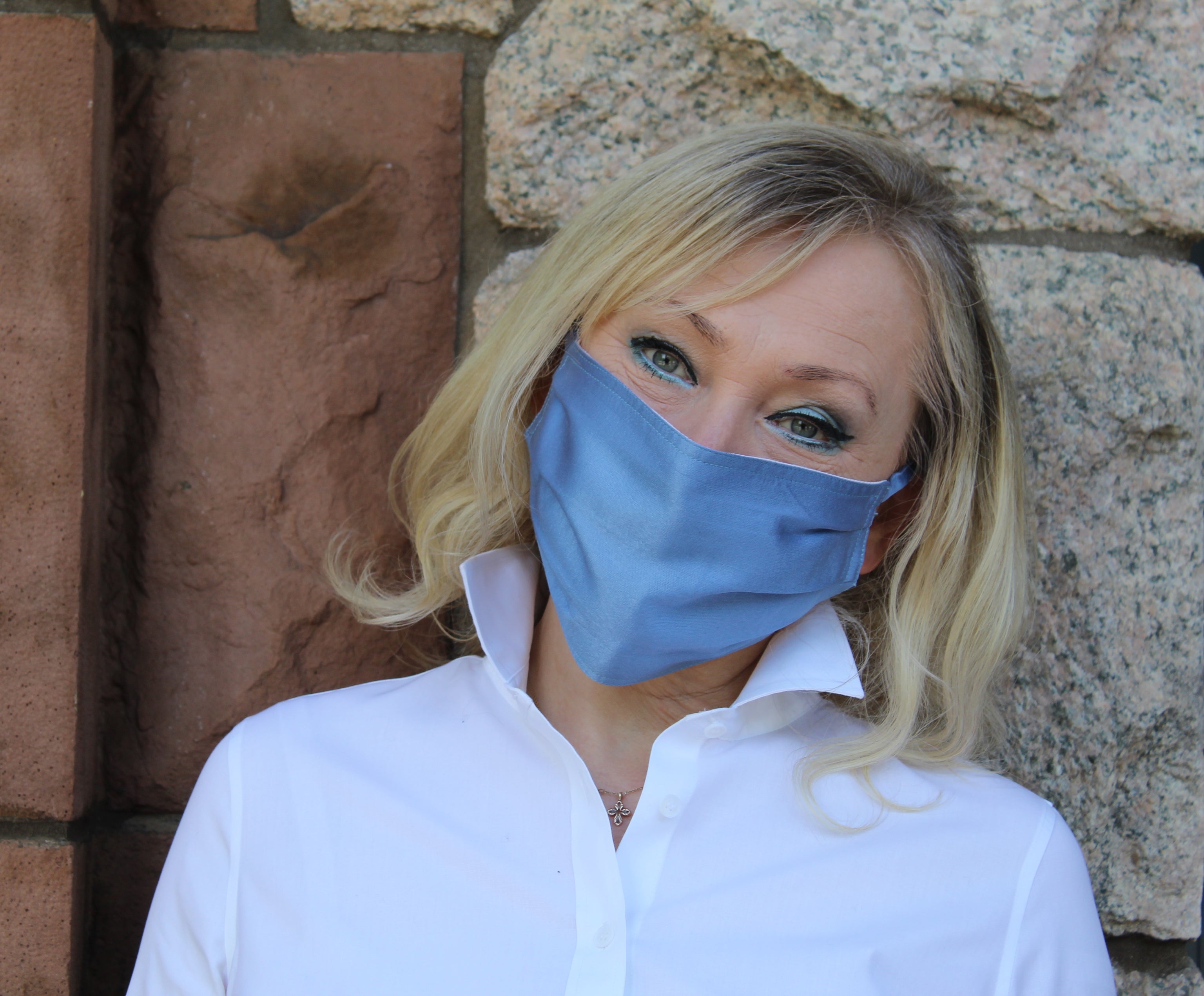 Sky Blue Silk Mask