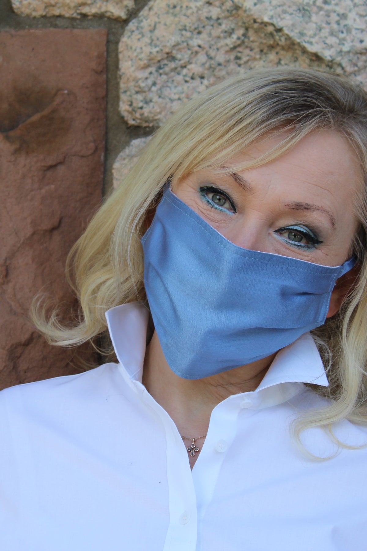 Sky Blue Silk Mask