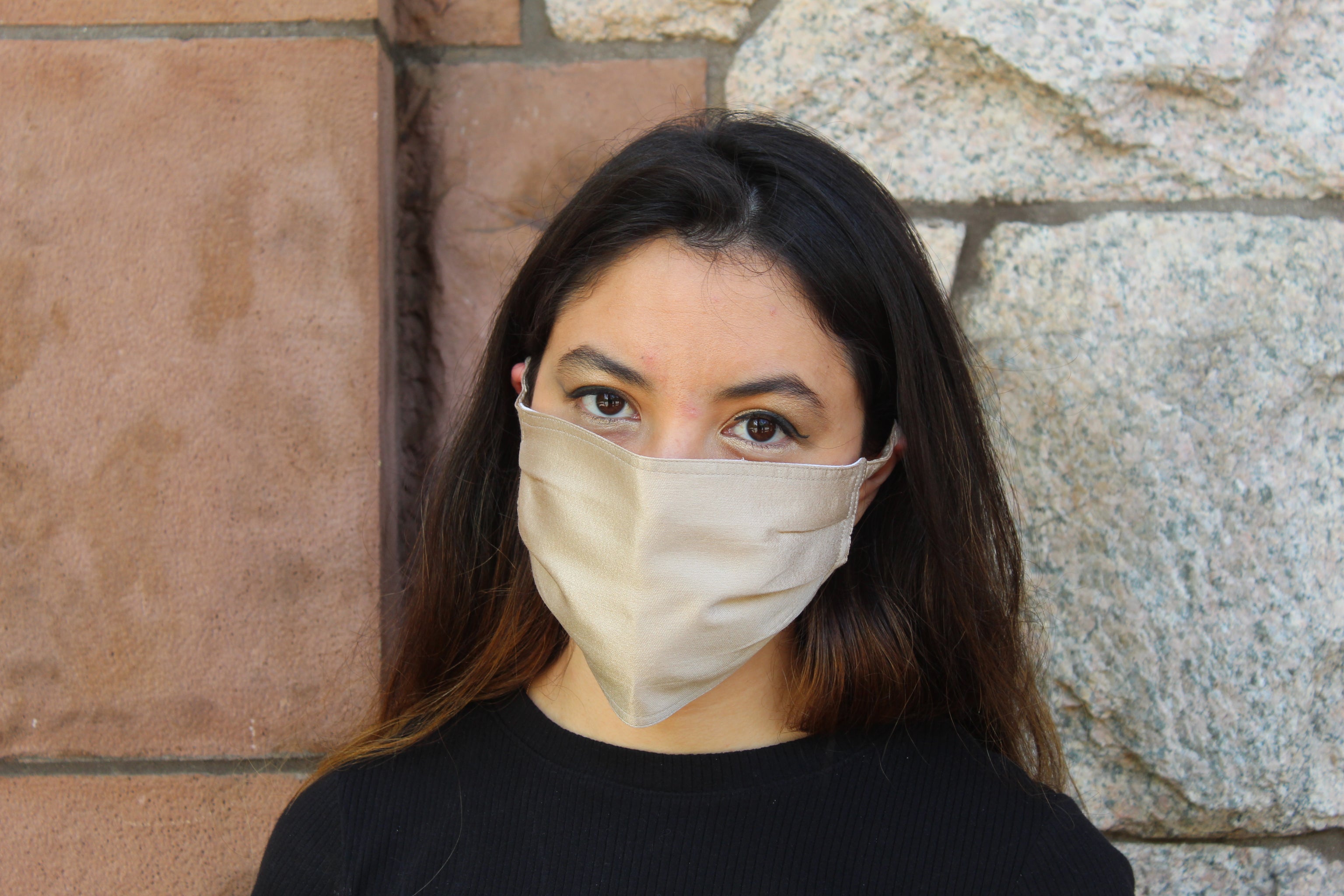 Soft Gold Silk Mask