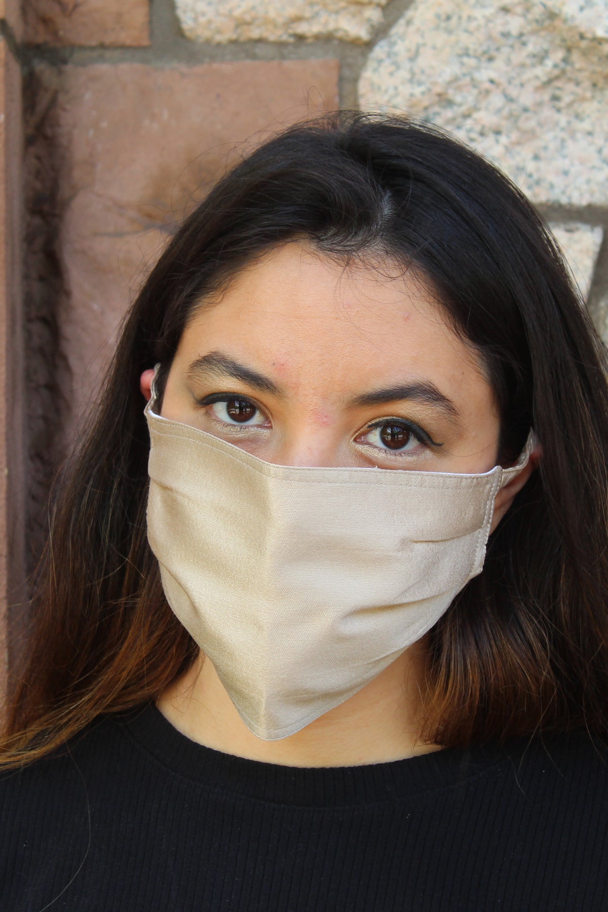 Soft Gold Silk Mask